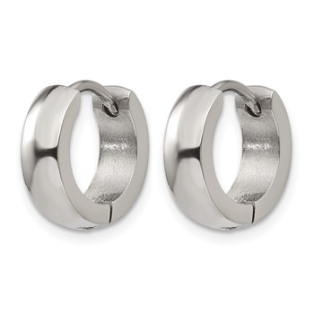 Chisel Stainless Steel Polished 4mm Hinged Hoop Earrings — alternate view