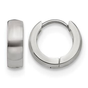 Chisel Stainless Steel Polished 4mm Hinged Hoop Earrings