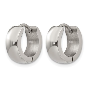 Chisel Stainless Steel Polished 5mm Hinged Hoop Earrings — alternate view