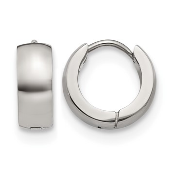 Chisel Stainless Steel Polished 5mm Hinged Hoop Earrings