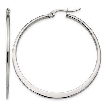 Chisel Stainless Steel Polished 43mm Diameter Hoop Earrings