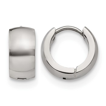 Chisel Stainless Steel Polished 6mm Hinged Hoop Earrings