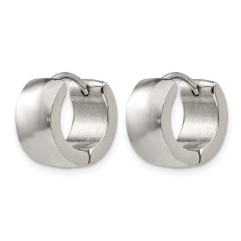Chisel Stainless Steel Polished 7mm Hinged Hoop Earrings — alternate view