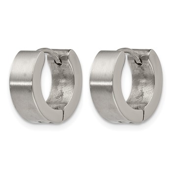 Chisel Stainless Steel Brushed and Polished 5mn Hinged Hoop Earrings — alternate view