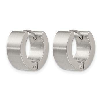 Chisel Stainless Steel Brushed and Polished 6mm Hinged Hoop Earrings — alternate view