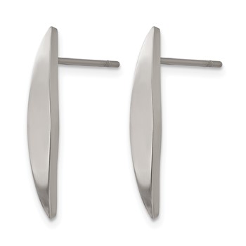 Stainless Steel Polished Post Earrings — alternate view