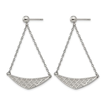 Stainless Steel Polished Post Dangle Earrings — alternate view