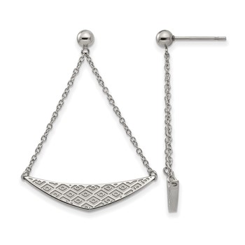 Stainless Steel Polished Post Dangle Earrings