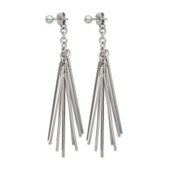 Chisel Stainless Steel Polished Multi Bar Front and Back Post Dangle Earrings — alternate view