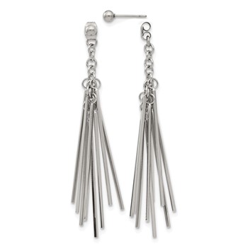 Chisel Stainless Steel Polished Multi Bar Front and Back Post Dangle Earrings