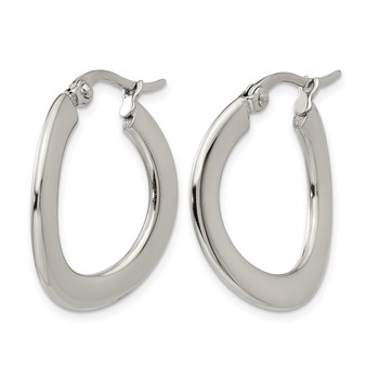 Chisel Stainless Steel Polished Curved Hoop Earrings — alternate view