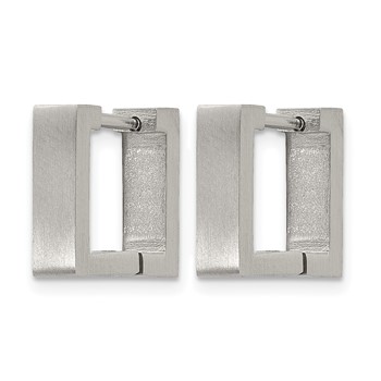 Chisel Stainless Steel Brushed Square Hoop Earrings — alternate view