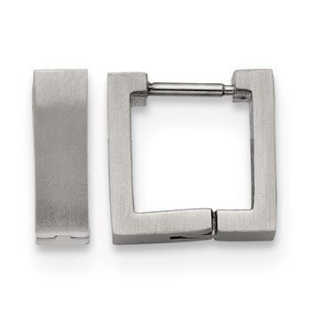 Chisel Stainless Steel Brushed Square Hoop Earrings