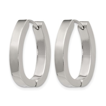 Chisel Stainless Steel Polished 4mm Hinged Hoop Earrings — alternate view