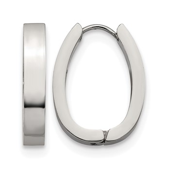 Chisel Stainless Steel Polished 4mm Hinged Hoop Earrings
