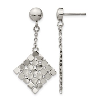 Stainless Steel Polished Post Dangle Earrings