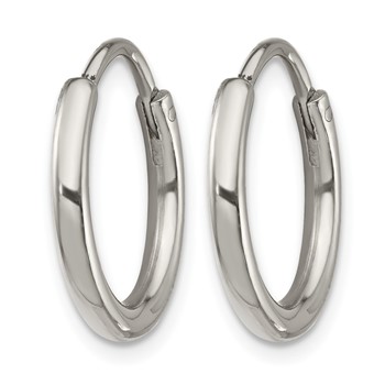 Chisel Stainless Steel Polished 2mm Endless Hoop Earrings — alternate view