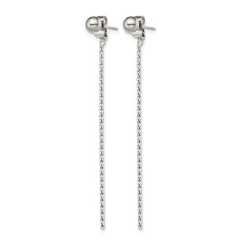 Chisel Stainless Steel Polished Bar Front and Back Post Dangle Earrings — alternate view