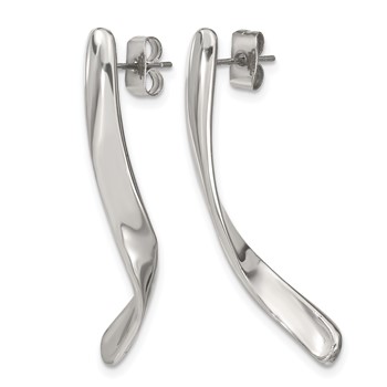 Chisel Stainless Steel Polished Twisted Post Earrings — alternate view