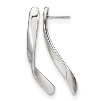 Chisel Stainless Steel Polished Twisted Post Earrings