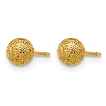 Chisel Stainless Steel Polished Laser cut Yellow IP-plated 5mm Ball Post Earrings — alternate view