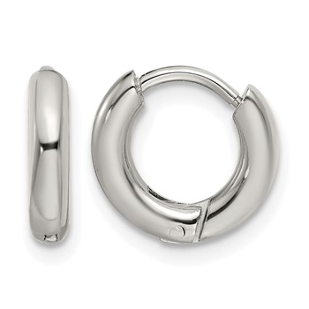 Chisel Stainless Steel Polished 2.5mm Hinged Hoop Earrings