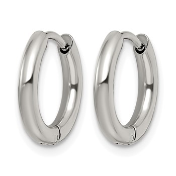 Chisel Stainless Steel Polished 2.5mm Hinged Hoop Earrings — alternate view