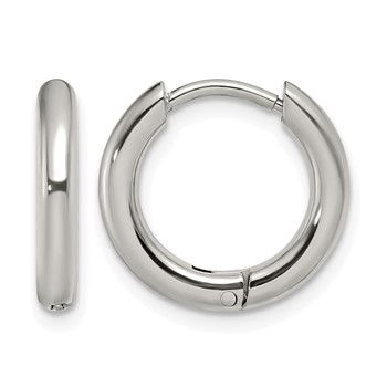 Chisel Stainless Steel Polished 2.5mm Hinged Hoop Earrings