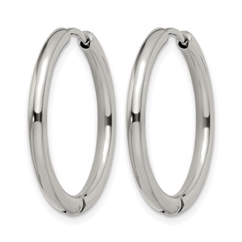 Chisel Stainless Steel Polished 2.5mm Hinged Hoop Earrings — alternate view