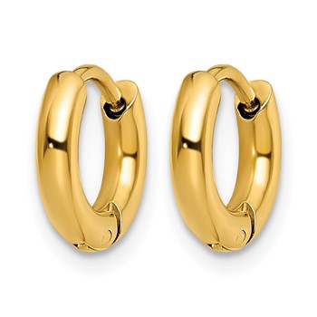 Chisel Stainless Steel Polished Yellow IP-plated 2.5mm Hinged Hoop Earrings — alternate view