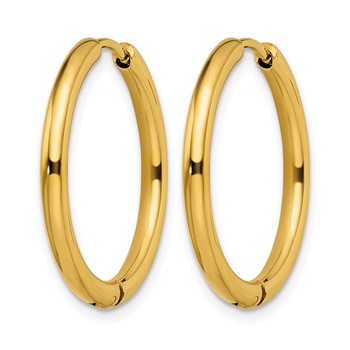 Chisel Stainless Steel Polished Yellow IP-plated 2.5mm Hinged Hoop Earrings — alternate view