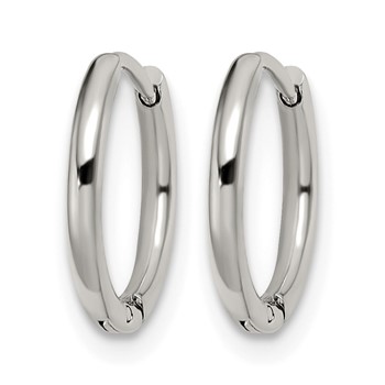 Chisel Stainless Steel Polished 1.6mm Hinged Hoop Earrings — alternate view