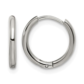 Chisel Stainless Steel Polished 1.6mm Hinged Hoop Earrings