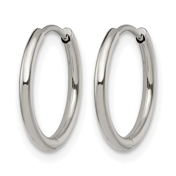 Chisel Stainless Steel Polished 1.6mm Hinged Hoop Earrings — alternate view