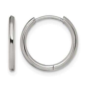 Chisel Stainless Steel Polished 1.6mm Hinged Hoop Earrings