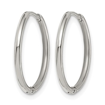 Chisel Stainless Steel Polished 1.6mm Hinged Hoop Earrings — alternate view