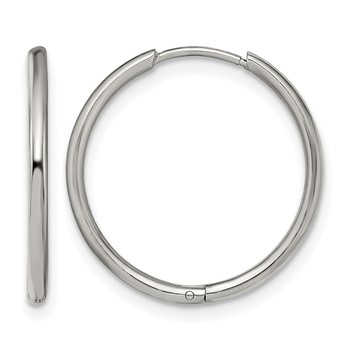 Chisel Stainless Steel Polished 1.6mm Hinged Hoop Earrings
