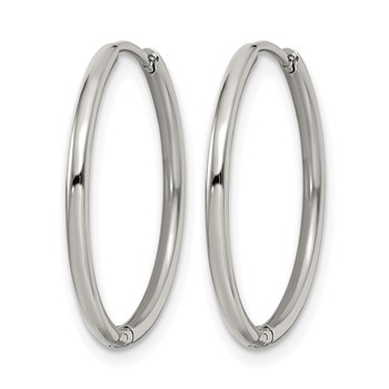 Chisel Stainless Steel Polished 1.6mm Hinged Hoop Earrings — alternate view