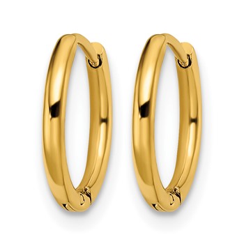 Chisel Stainless Steel Polished Yellow IP-plated 1.6mm Hinged Hoop Earrings — alternate view
