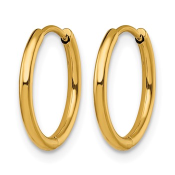 Chisel Stainless Steel Polished Yellow IP-plated 1.6mm Hinged Hoop Earrings — alternate view
