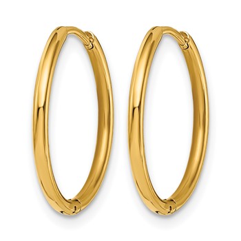 Chisel Stainless Steel Polished Yellow IP-plated 1.6mm Hinged Hoop Earrings — alternate view