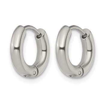 Chisel Stainless Steel Polished 3mm Hinged Hoop Earrings — alternate view