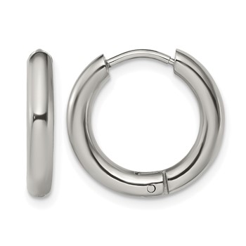 Chisel Stainless Steel Polished 3mm Hinged Hoop Earrings