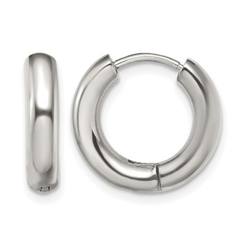 Chisel Stainless Steel Polished 3.5mm Hinged Hoop Earrings