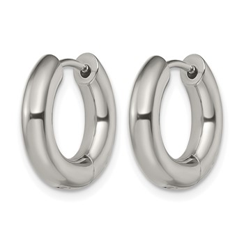 Chisel Stainless Steel Polished 4mm Hinged Hoop Earrings — alternate view