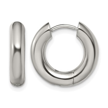 Chisel Stainless Steel Polished 4mm Hinged Hoop Earrings
