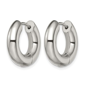 Chisel Stainless Steel Polished 5mm Hinged Hoop Earrings — alternate view