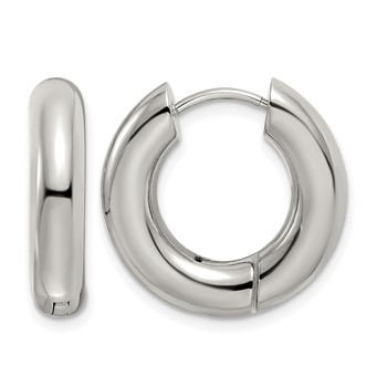 Chisel Stainless Steel Polished 5mm Hinged Hoop Earrings