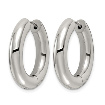 Chisel Stainless Steel Polished 5mm Hinged Hoop Earrings — alternate view