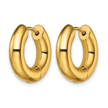 Chisel Stainless Steel Polished Yellow IP-plated 5mm Hinged Hoop Earrings — alternate view